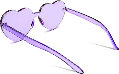 Miniatura 5 de FEISEDY Gafas de sol de corazón grueso sin montura en forma de corazón Gafas de sol para mujer, gafas de amor de moda B2419