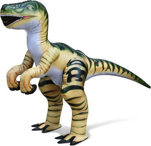 Jet Creations Dinosaurio Velociraptor inflable grande, duradero y realista, 51 pulgadas, multicolor