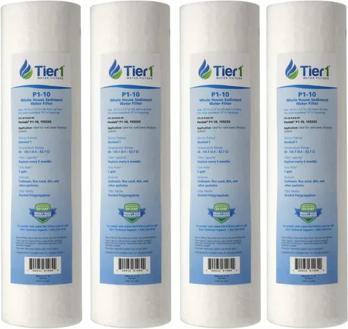 Miniatura 15 de Tier1 Cartucho de repuesto de filtro de agua de sedimentos de polipropileno hilado para toda la casa de 10 micrones, 10 pulgadas x 2.5 pulgadas
