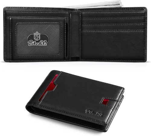 Miniatura 63 de Zitahli Billetera para hombre, de piel fina, con bloqueo RFID, minimalista, plegable, tarjetero con caja de regalo
