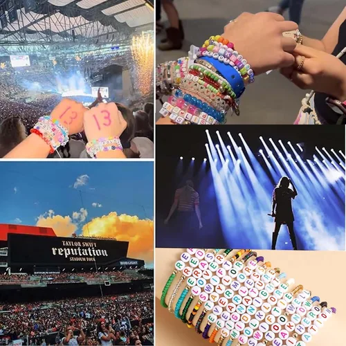 Miniatura 4 de KALPAK Juego de 10 pulseras elásticas Taylor para fanáticos inspirados en Taylor, mercancía para Eras Tour, concierto, fiesta y álbumes de Midnight