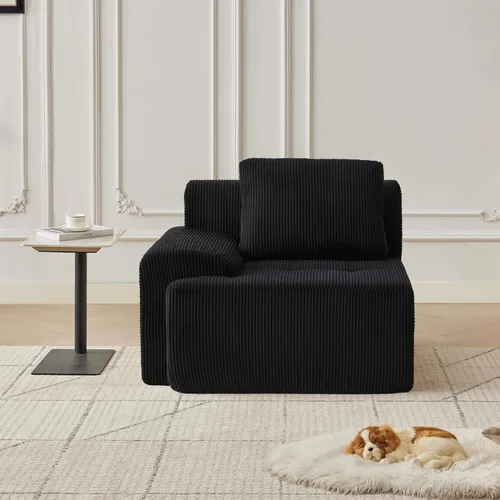 Miniatura 41 de Modular Sectional Sofa with Movable Ottoman, 1 Seat Deep Seat Couch with 1 Pillow, Comfy Cloud Sectional Sofa for Living Room, Bedroom and Apartment