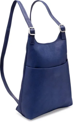 Le Donne Mochila delgada de cuero para mujer Mochila de cuero de vaquetta colombiana de grano completo, 12 x 4 x 9 pulgadas, marino, Casual