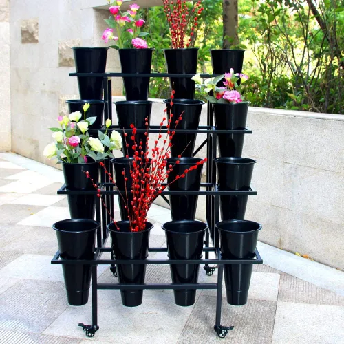 Miniatura 3 de Zhongma Soporte de exhibición de flores de 4 niveles con cubos de 16 piezas