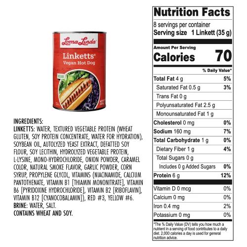 Miniatura 2 de Loma Linda - Carnes a base de plantas (Linketts® (15 oz.), paquete de 12