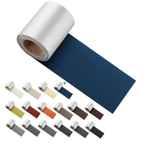 Miniatura 9 de ILOFRI Cinta de Parche de Reparación de Cuero 3x60 pulgadas, Respaldo de Fuerte Adhesión Autoadhesivo Kit de Reparación de Vinilo y Cuero para Sofá