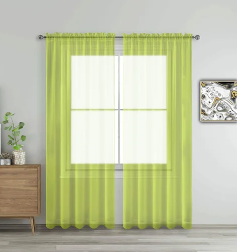 Miniatura 16 de WPM - Cortinas traslúcidas de gasa transparente con bolsillo para barra, 2 paneles de cortinas traslúcidas para dormitorio, cocina, sala de estar
