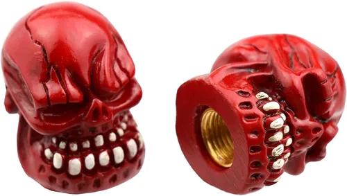 Miniatura 8 de Tapones de válvula de neumáticos para automóviles, a prueba de polvo, linda cabeza de calavera, ajuste universal para la mayoría de automóviles