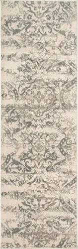 Miniatura 8 de Nuloom Gris Freja / crema, 2 pies 6 pulgadas x 10 pies, floral envejecido, suave y acogedor, alto tráfico, resistente a las manchas, fácil