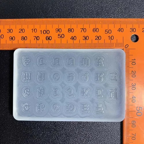 Miniatura 3 de Molde de silicona de resina gótica, colgante de letra inglesa, molde de resina gótica para hacer joyas, llavero de letras epoxi artesanal