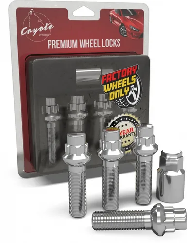 Miniatura 16 de Wheel Accessories Parts 4 cerraduras + llave M12 x 1.25 12 x 1.25 rosca Bellota para asiento con cerradura de perno de asiento con acabado negro