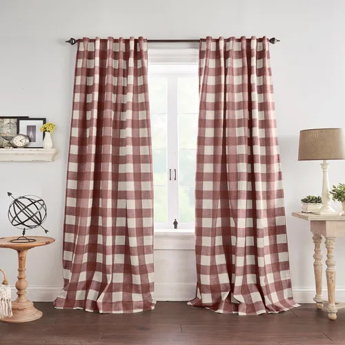Miniatura 14 de Elrene Home Fashions Farmhouse Living Grainger Buffalo - Cortina opaca con diseño a cuadros para ventana, cortina para sala de estar y dormitorio