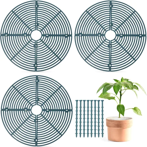 Miniatura 9 de Sawysine 3 piezas de cubierta para macetas de plantas de rejilla de macetas de animales con cubierta central de flores protectores de suelo