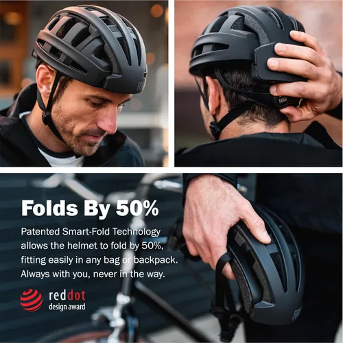 Miniatura 2 de FEND One Foldable Bike Helmet – Patented Smart-Fold 50% Compact Design, Award-Winning Safety CPSC/EN1078 Certified, for Adults, Commuters, E-Bikes