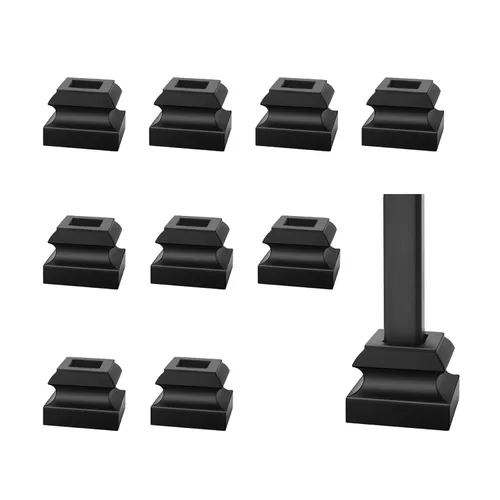 Miniatura 9 de Sidasu Paquete de 10 balaustres de hierro para escaleras, ejes de escalera, cesta individual hueca con doble torsión, balaustres cuadrados de metal