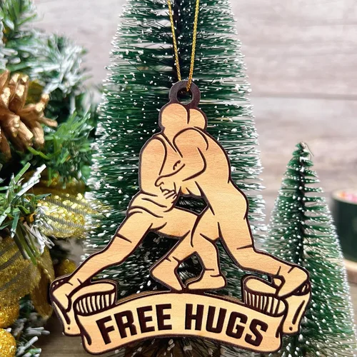 Adorno de Navidad de lucha libre 2025, adornos de luchador niño para árbol de Navidad, decoración colgante de madera con temática deportiva, regalos