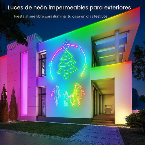 Miniatura 6 de Tira de luces de neón de 20 pies, cuerda de luces LED flexible con aplicación/control remoto, múltiples modos de luces, luces de neón LED RGB IP65