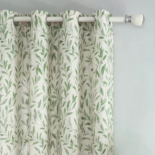 Miniatura 28 de VOGOL Cortinas de dormitorio con estampado de pájaros, paneles de ventana con ojales florales que oscurecen la habitación, cortinas de lino Morado