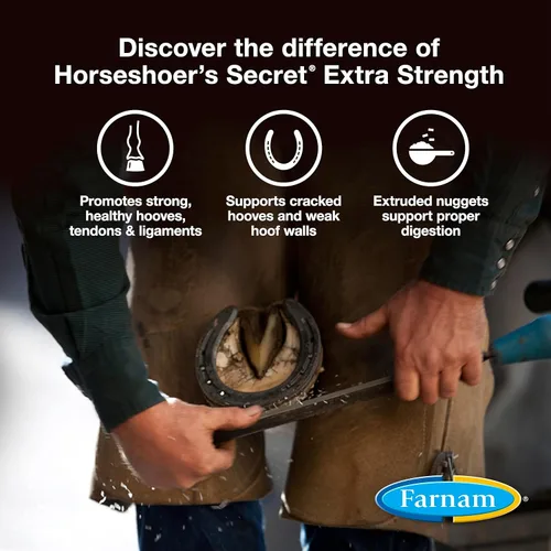 Miniatura 4 de Farnam Horseshoer's Secret Suplemento de biotina de pezuña y tejido conectivo extra fuerte con aminos para pezuñas fuertes y saludables, tendones