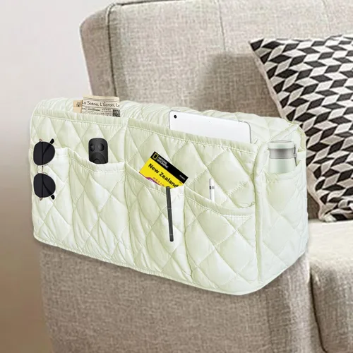 Miniatura 11 de MEHIDFY Organizador de Reposabrazos para Sillón, Organizador de Reposabrazos de Sofá Impermeable, Organizador para Sillón Reclinable Antideslizante