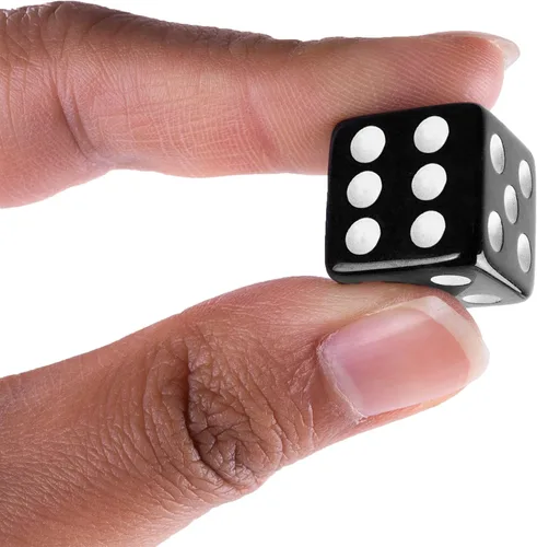 Miniatura 6 de Super Z Outlet Dados negros estándar de 0.630 in con puntos blancos para juegos de mesa, actividad, recuerdos de fiesta, regalos de juguete
