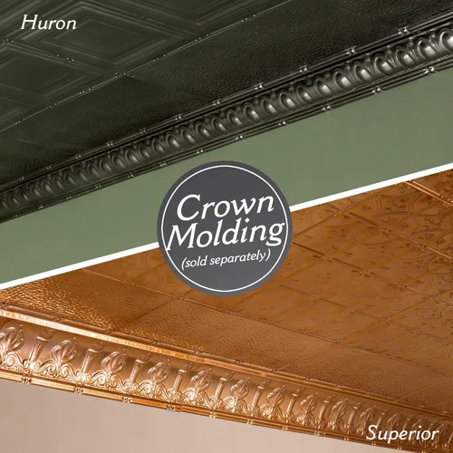 Miniatura 5 de Huron - Molduras de corona de peltre – Paquete de cinco molduras de corona de 48 pulgadas – Perfecto para proyectos de bricolaje y renovación