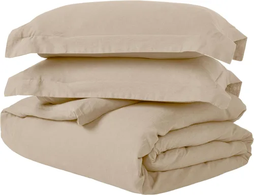 Miniatura 19 de Superior Juego de sábanas de mezcla de lino y algodón, sábanas para decoración del hogar, ropa de cama sólida moderna que incluye 1 sábana bajera