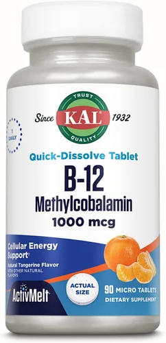 Miniatura 11 de KAL Vitamina B-6 B-12 Ácido Fólico DropIns, Gotas de Suplemento Líquido de Vitamina B, Salud del Corazón, Energía, Soporte de Glóbulos Rojos