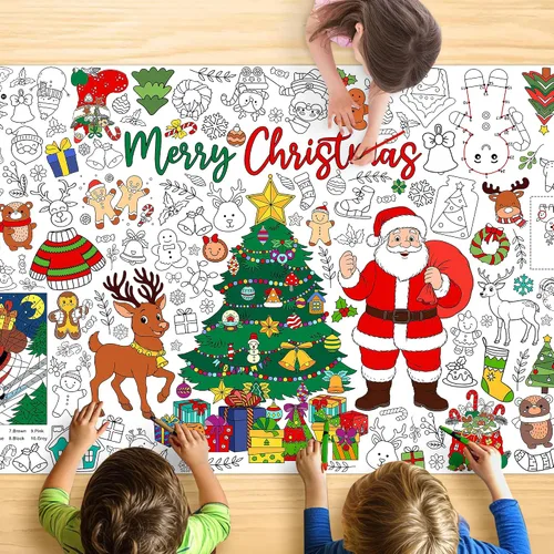 Miniatura 23 de Groovy - Mantel para colorear para niños, póster colorido de 30 x 72 pulgadas con letreros de paz, margarita, diseños retro, perfecto