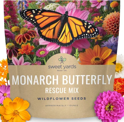 Miniatura 8 de Monarch Butterfly Rescue Mix – Bolsa a granel de 1/4 libra – 44,000 semillas de flores para plantar – Mezcla de flores silvestres