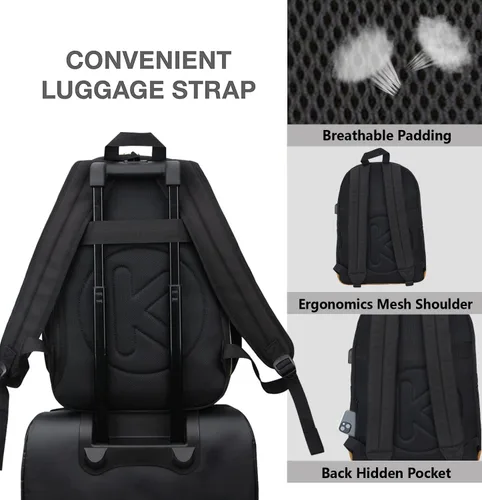 Miniatura 6 de Mochila Grande de Equipaje de Mano para Portátil para Viajes, Gris oscuro, 18 pulg., Classic