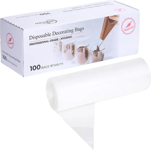 Miniatura 5 de Keenpioneer Bolsas de 18 Pulgadas Biobasadas Desechables para Decoración de Tartas, Bolsas de Pastelería a Base de Plantas - Paquete de 100
