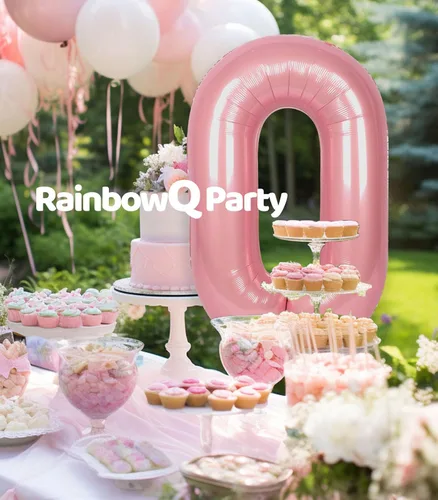 Miniatura 4 de Globo Número 0 de 40 Pulgadas para Niño o Niña Rosa Grande 0-9 Papel de Aluminio Mylar Grande Globo Número 0 Feliz Cumpleaños 0 Fiesta Aniversario
