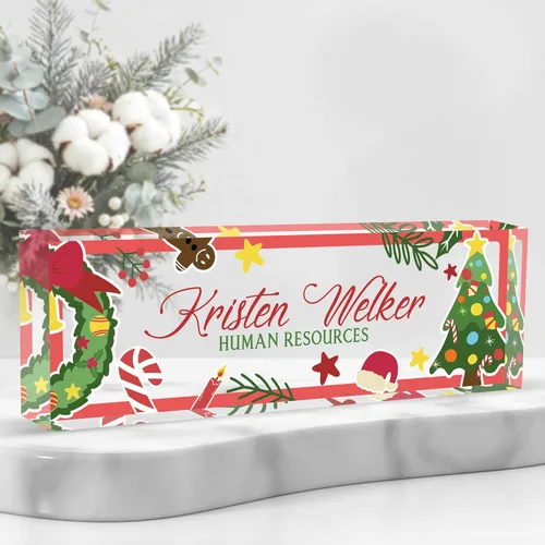 Miniatura 22 de Placa de nombre personalizada para escritorio, placa de nombre de escritorio de acrílico personalizada, regalos de agradecimiento a los empleados