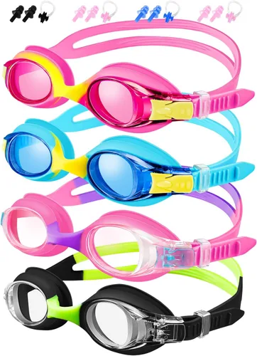 Miniatura 8 de XDX Gafas de natación para niños de 4 a 14, paquete de 4 para niños y niñas, antivaho con protección UV Multicolor-4pack-b