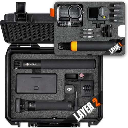Miniatura 8 de Funda rígida portátil impermeable para DJI Osmo Action 5 Pro/4/3 accesorios de cámara de acción, compatible con combo estándar, aventura/buceo, Para