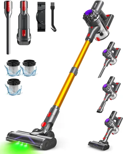 Miniatura 9 de Aspiradora inalámbrica, aspiradora de 500 W 45 KPA para el hogar, aspiradora ligera de 45 minutos con cepillo antienredos, pantalla LED, batería