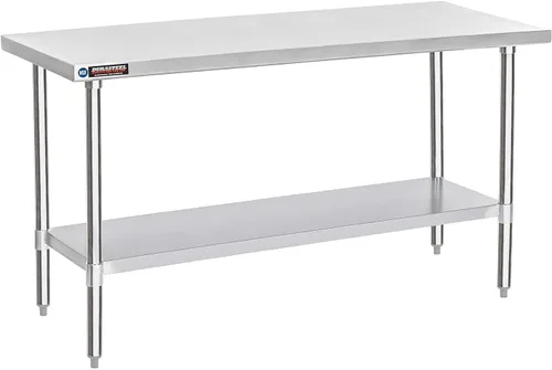 Miniatura 56 de DuraSteel Carrito de acero inoxidable NSF de 30 x 72 pulgadas, mesa de preparación de alimentos resistente con estante inferior, isla de cocina