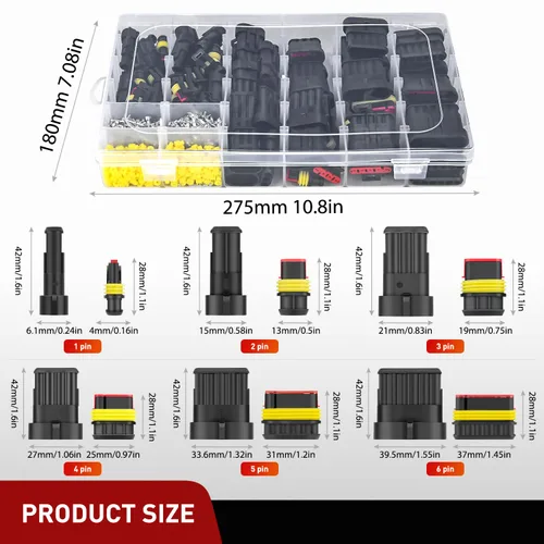 Miniatura 2 de Nilight 622 piezas conectores eléctricos de 1 2 3 4 5 6 pines, enchufe terminal macho hembra, conectores de cable impermeables, juego de conexión