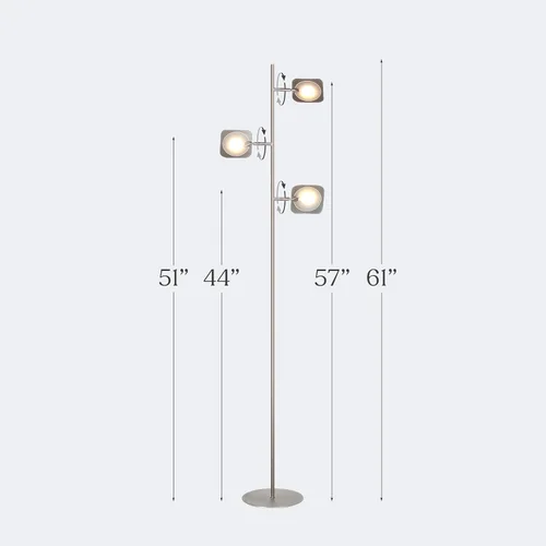 Miniatura 6 de Brightech Tree - Lámpara de pie con 3 luces regulables de 3 pasos con interruptor táctil regulable - Tecnología LED avanzada con 23 vatios