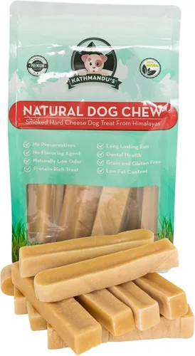 Miniatura 14 de Queso auténtico del Himalaya de yak para perros - Pequeño (Paquete de 10) - Procedencia de las estribaciones prístinas del Himalaya, sin cuero