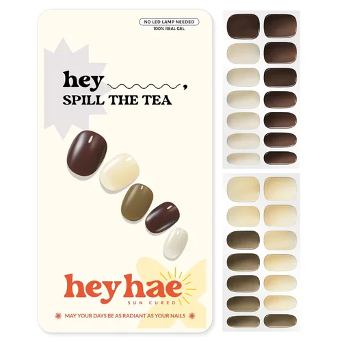 Miniatura 20 de Heyhae Paquete surtido de tiras de uñas de gel semicuradas (paquete de 4) No necesita lámpara LED Fácil de aplicar y quitar, calidad de salón