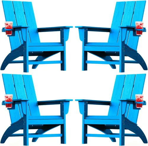 Miniatura 19 de Silla Adirondack moderna, sillas de patio de plástico HDPE para todo tipo de clima, silla para hoguera, sillas de césped al aire libre para terraza