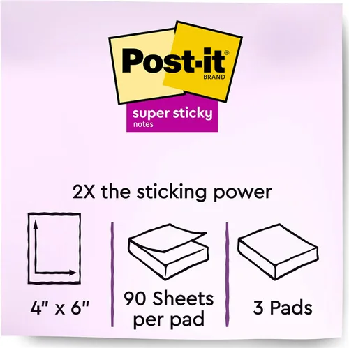 Miniatura 2 de Post-it notas superadhesivas, 5 x 8 pulgadas