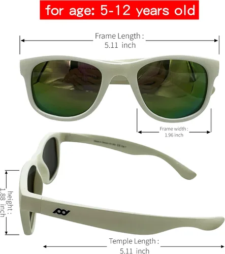 Miniatura 20 de XII WY - Lentes de sol polarizados con protección UV y goma flexible para niños y niñas