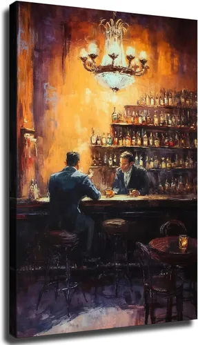 Miniatura 17 de CIDLNMY Póster de lienzo de la época de la Prohibición Speakeasy, póster vintage de la vida nocturna de los años 1920, arte de pared para salón