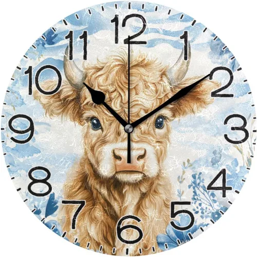 Miniatura 13 de ALAZA Reloj de pared con ondas de playa, funciona con pilas, sin tictac, de cuarzo, analógico, rústico, rústico, reloj redondo, decoración retro
