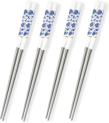 Miniatura 10 de Mandala Crafts Palillos de titanio con estuche – Palillos de viaje de titanio con estuche – Palillos ovalados de titanio aptos para lavavajillas, 1