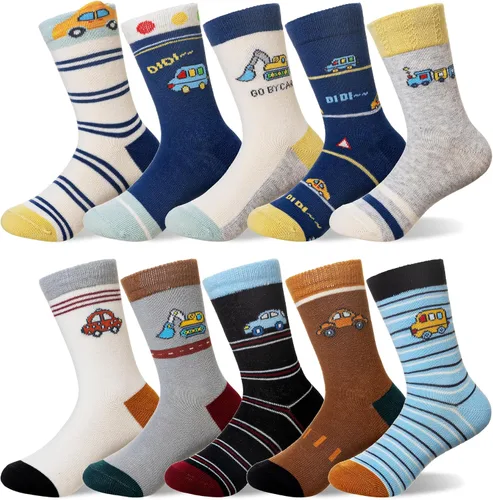 Miniatura 9 de Eocom Calcetines para bebés y niños pequeños, divertidos calcetines de algodón transpirable para regalo, 10 pares