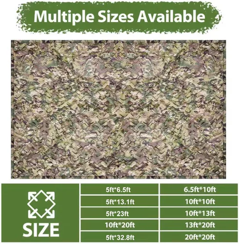 Miniatura 8 de Camo Netting Camouflage Netting with Mesh Backing Military Camo Nets Sunshade Fence Tarp Net Lightweight Great for Duck Hunting Blind Shooting